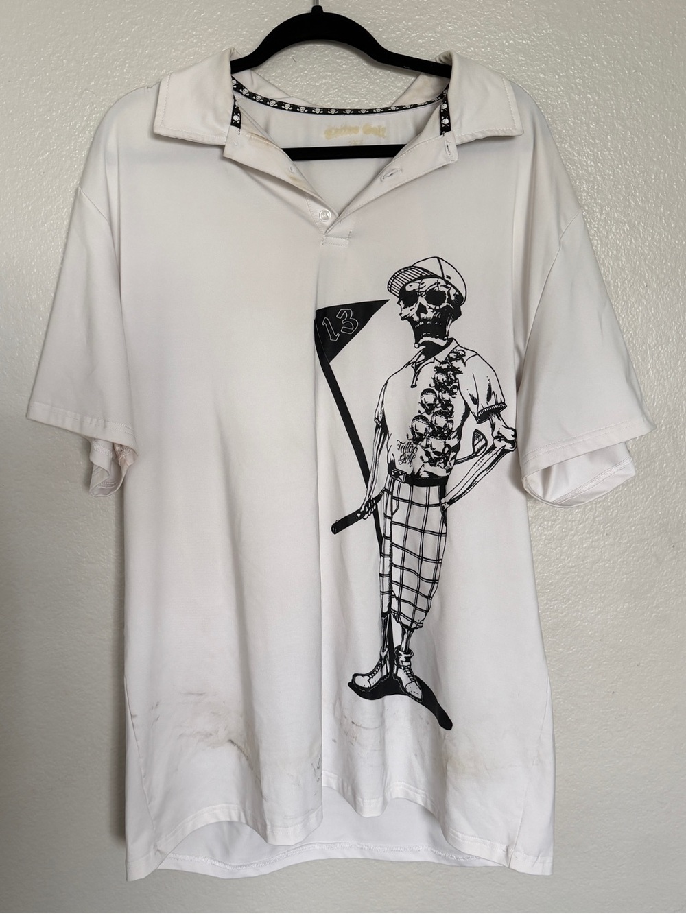 Men’s White Tattoo Golf Polo